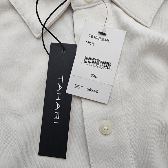 Tahari Fine Cotton Interlock Golf Polo Big&Tall Shirt Pocket Short Sleeve XXL - Picture 8 of 9